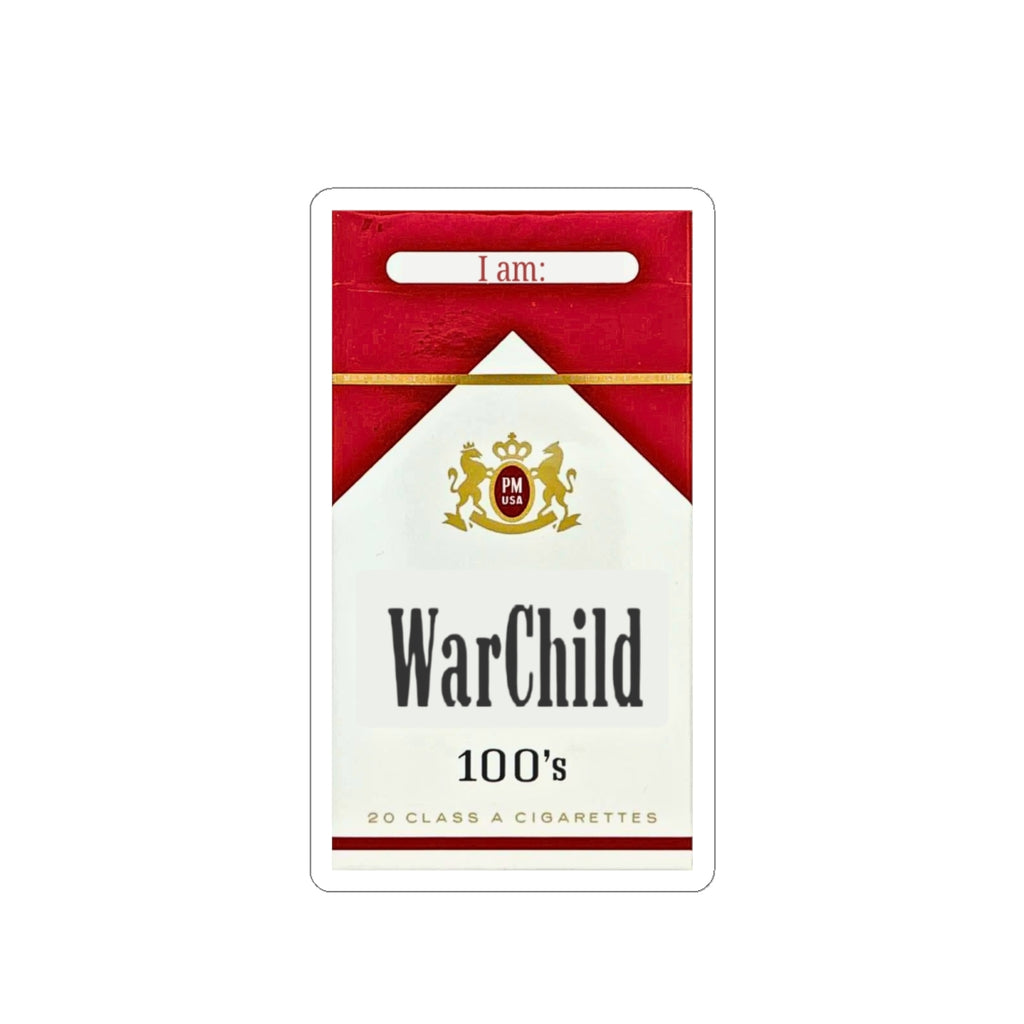 WarChild cigarette pack sticker | Kiss-cut vinyl decal
