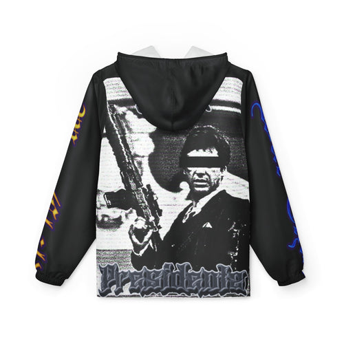 Retro Gangster Graphic Windbreaker | All-Over Print Hooded Jacket