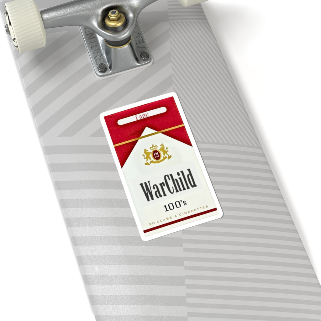 WarChild cigarette pack sticker | Kiss-cut vinyl decal