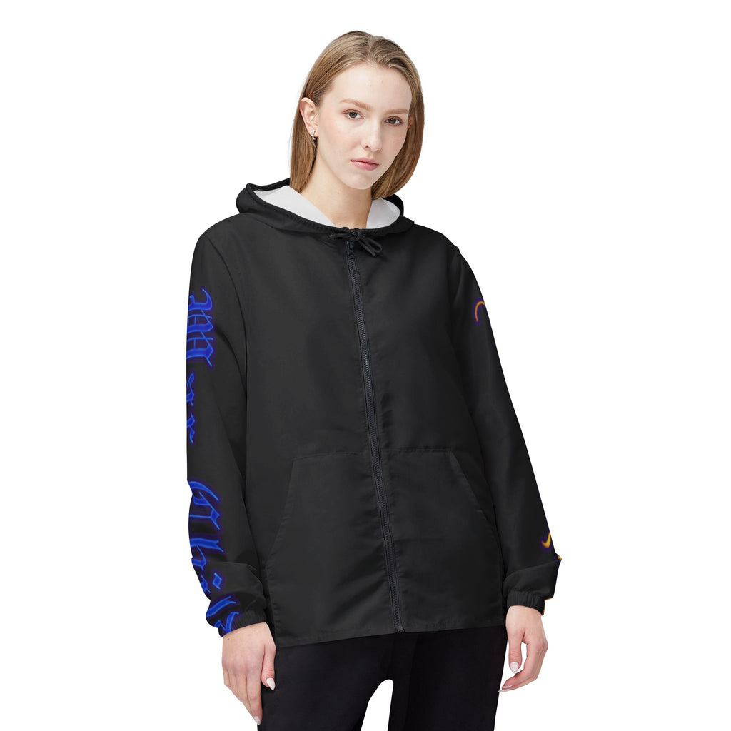 Retro Gangster Graphic Windbreaker | All-Over Print Hooded Jacket