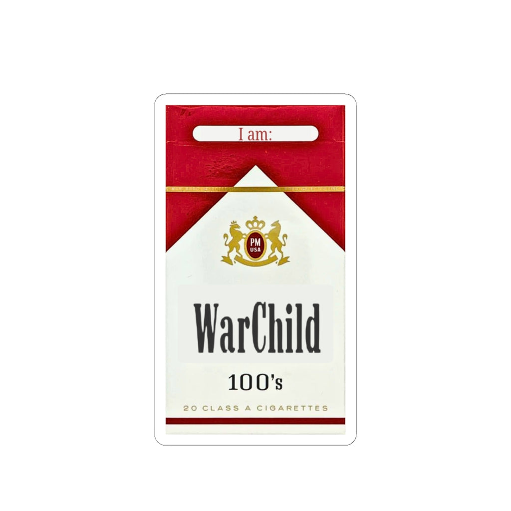 WarChild cigarette pack sticker | Kiss-cut vinyl decal