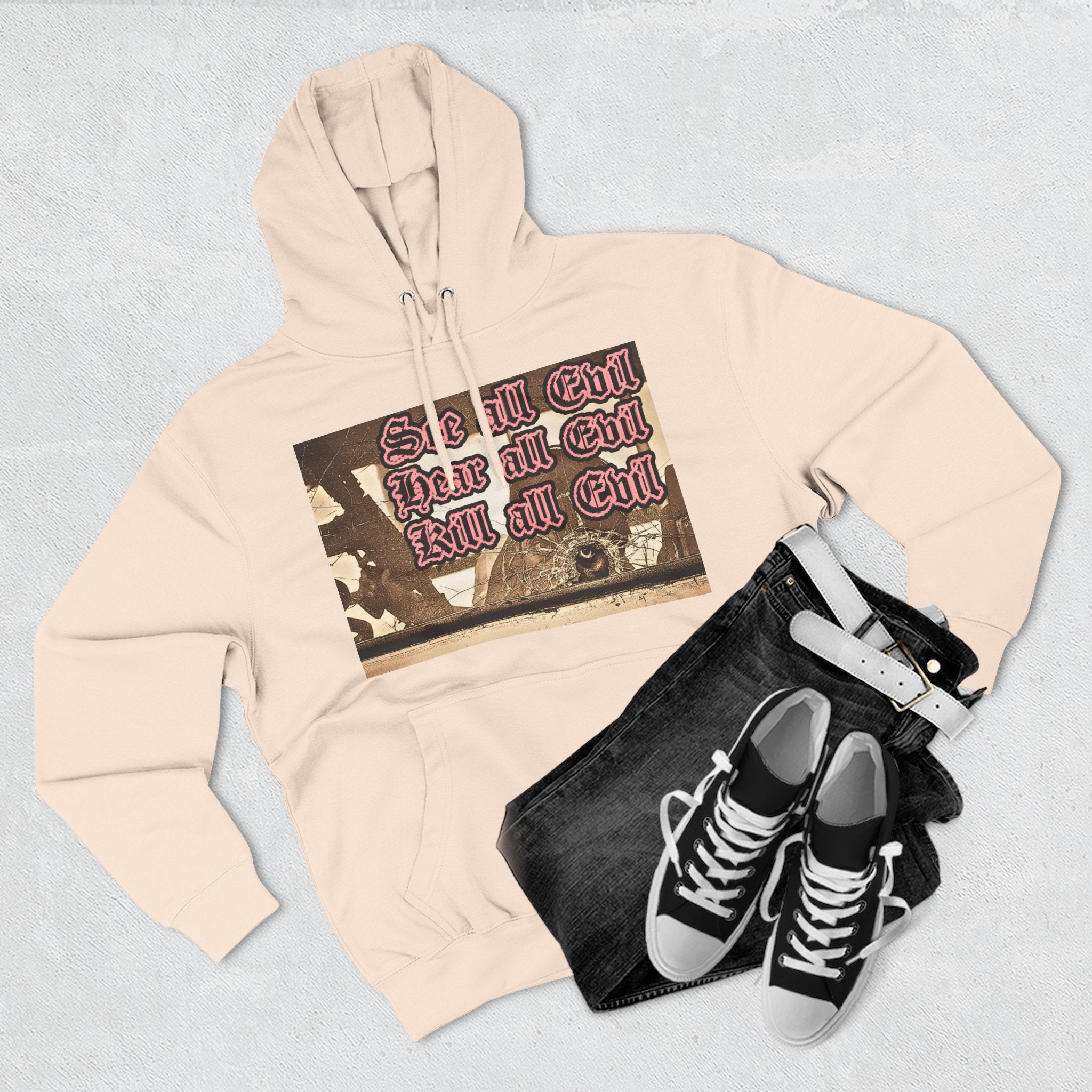 Three-Panel Fleece Hoodie