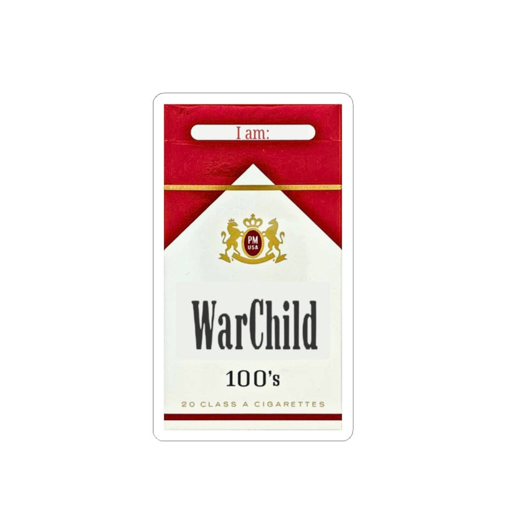 WarChild cigarette pack sticker | Kiss-cut vinyl decal